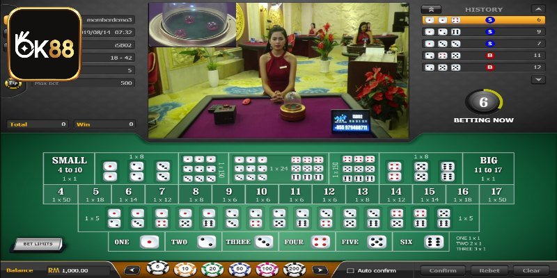 Các cửa đặt tiền trong game Sicbo