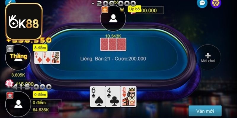 Trình tự một ván chơi Liêng OK88